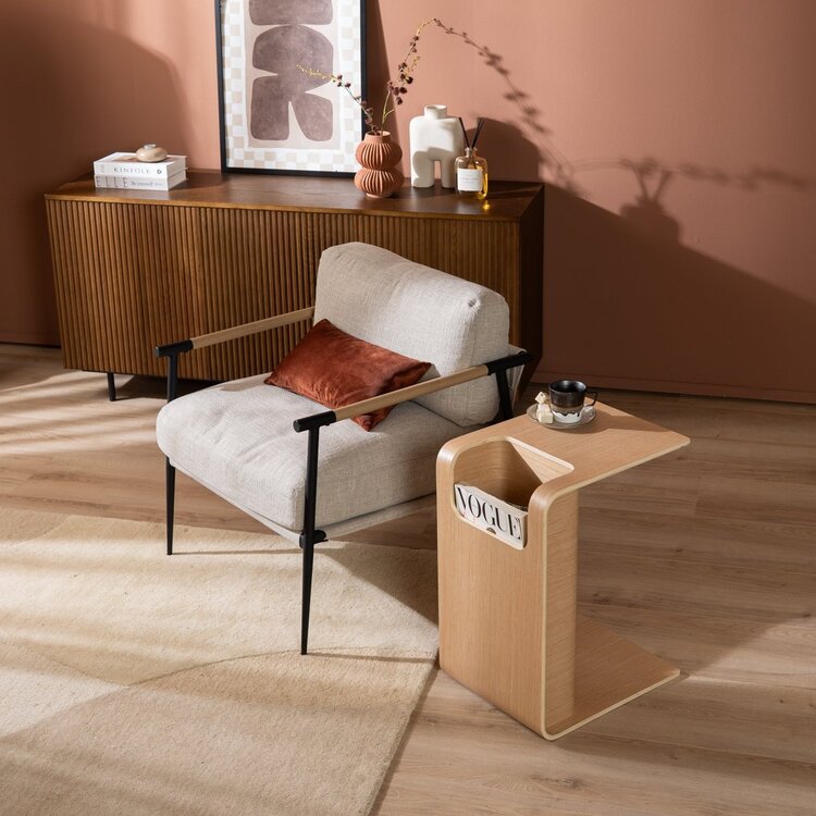 Table d’appoint / table basse scandinave Isla 60x35x45 cm en chêne naturel