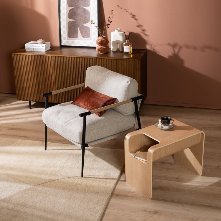 Table d’appoint / table basse scandinave Isla 60x35x45 cm en chêne naturel