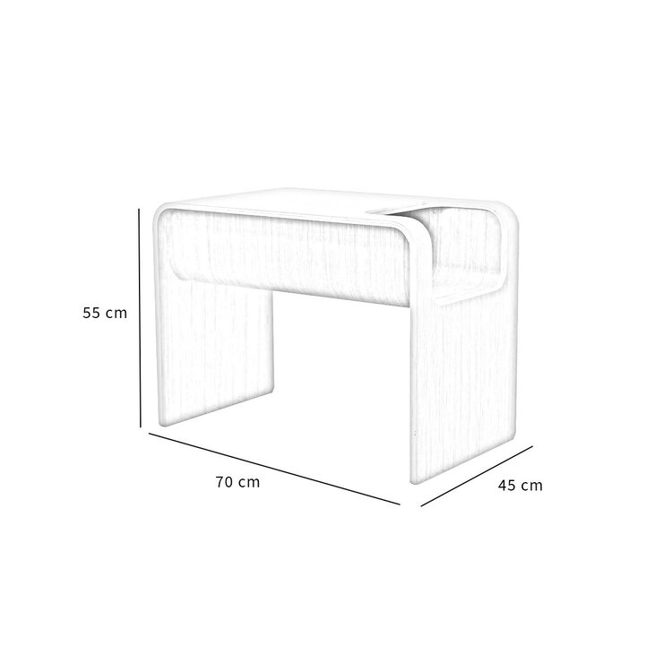 Table d’appoint / table basse scandinave Isla 60x35x45 cm noyer