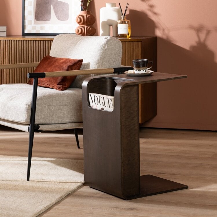Table d’appoint / table basse scandinave Isla 60x35x45 cm noyer