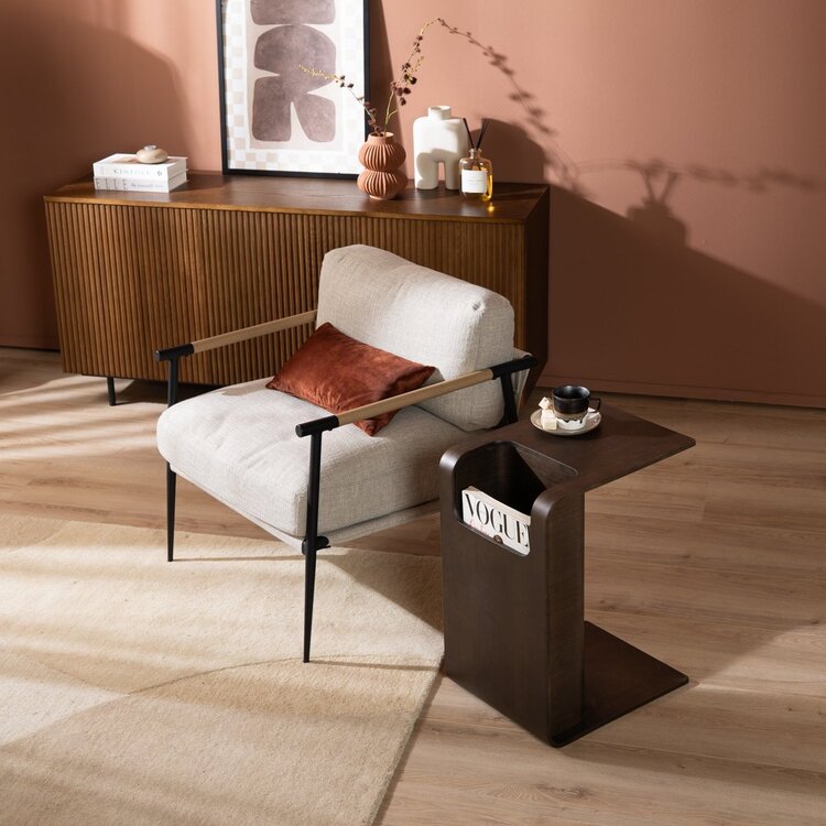 Table d’appoint / table basse scandinave Isla 60x35x45 cm noyer