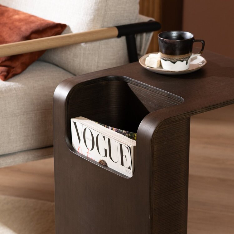 Table d’appoint / table basse scandinave Isla 60x35x45 cm noyer