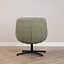 Fauteuil pivotant avec pouf Santa tissu lin vert olive