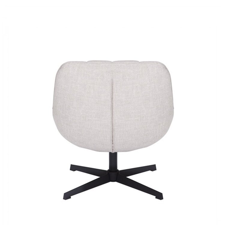 Fauteuil pivotant avec pouf Santa tissu lin taupe