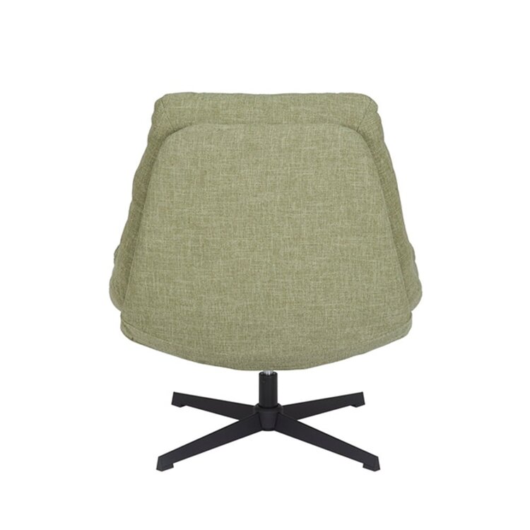 Fauteuil pivotant avec pouf Cristo tissu lin vert olive