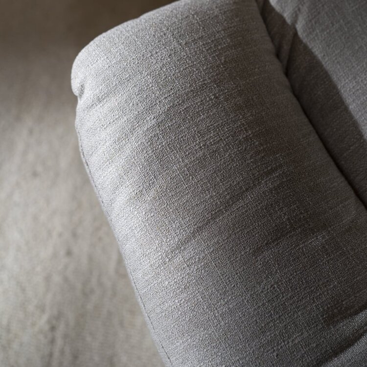 Fauteuil pivotant avec pouf Cristo tissu lin taupe