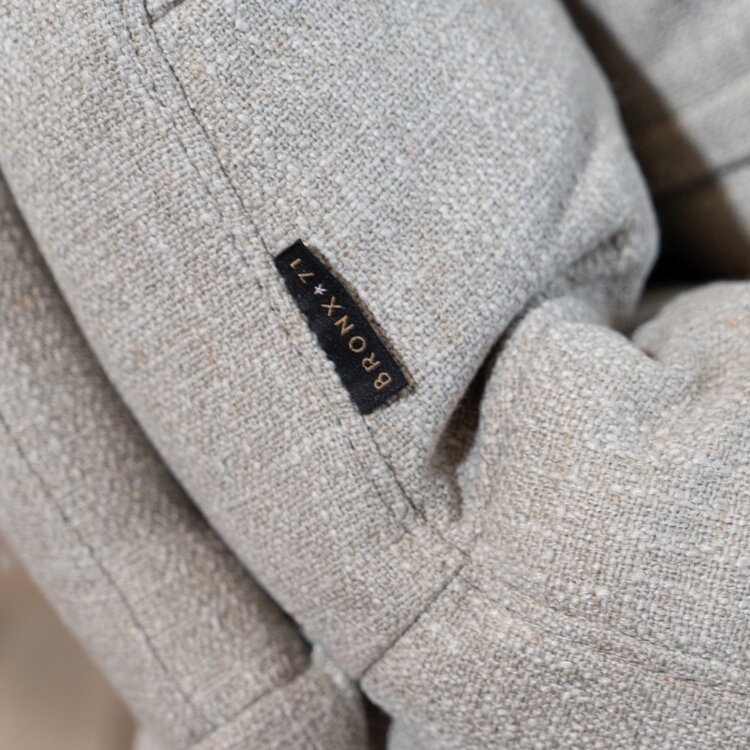 Fauteuil pivotant avec pouf Cristo tissu lin taupe