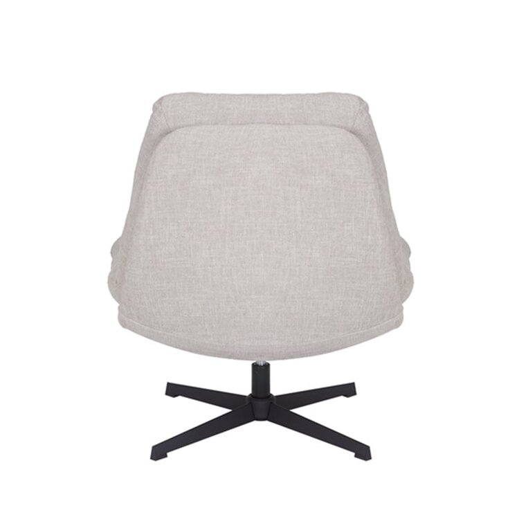 Fauteuil pivotant avec pouf Cristo tissu lin taupe