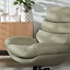 Fauteuil pivotant avec pouf Palma tissu lin vert olive