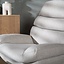 Fauteuil pivotant avec pouf Palma tissu lin taupe