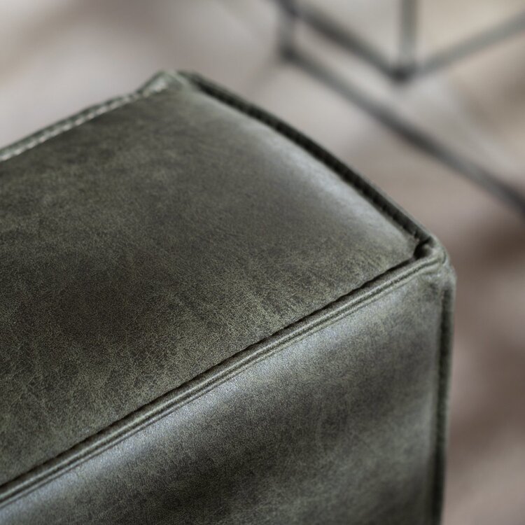 Canapé industriel 3 places Memphis éco-cuir vert