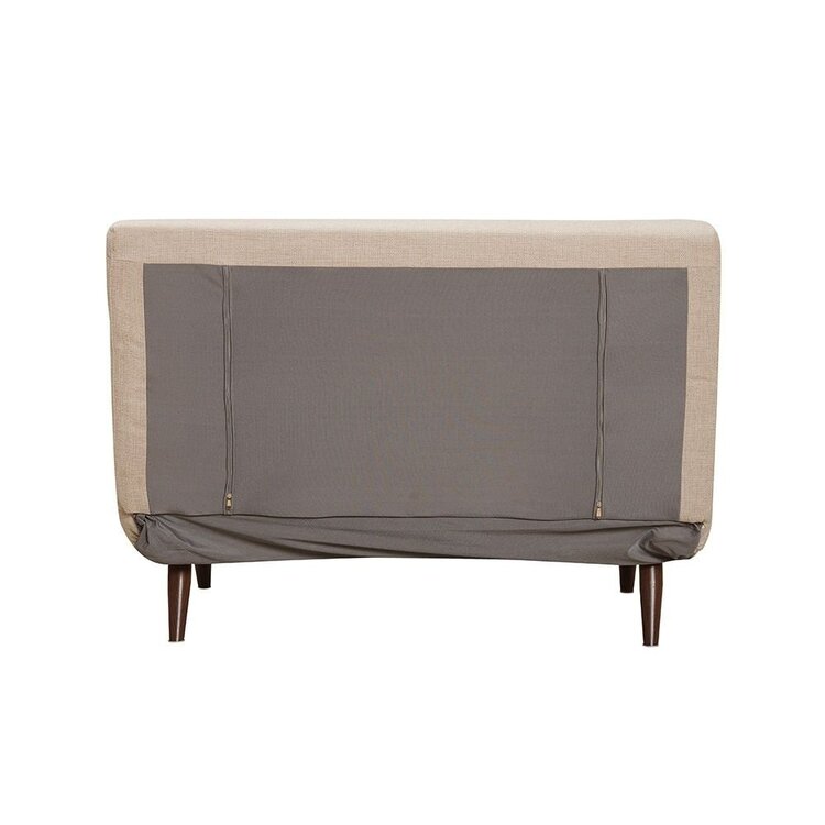 Canapé convertible lit 120 x 190 cm Kristian beige tissu recyclé