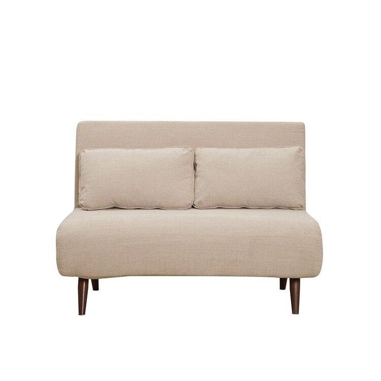 Canapé convertible lit 120 x 190 cm Kristian beige tissu recyclé