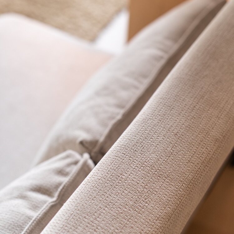 Canapé convertible lit 120 x 190 cm Kristian beige tissu recyclé