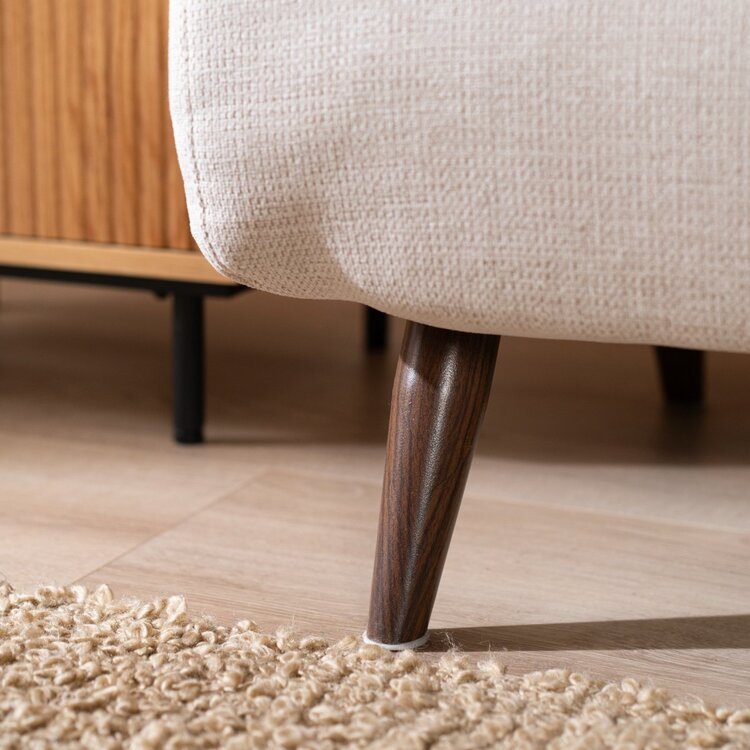 Canapé convertible lit 120 x 190 cm Kristian beige tissu recyclé