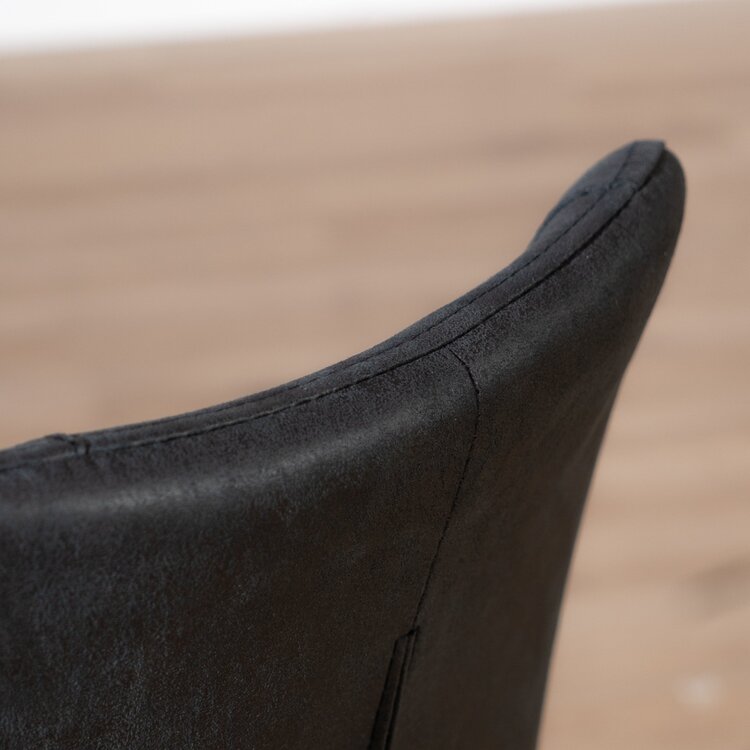 Tabouret de bar industriel Barrel cuir écologique noir/ anthracite 69 cm