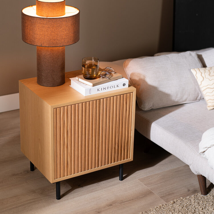 Table de chevet Shelly chêne blanc