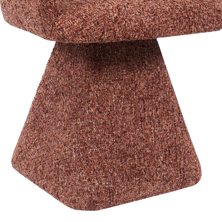 Chaise de salle à manger pivotante Josh en chenille cuivrée