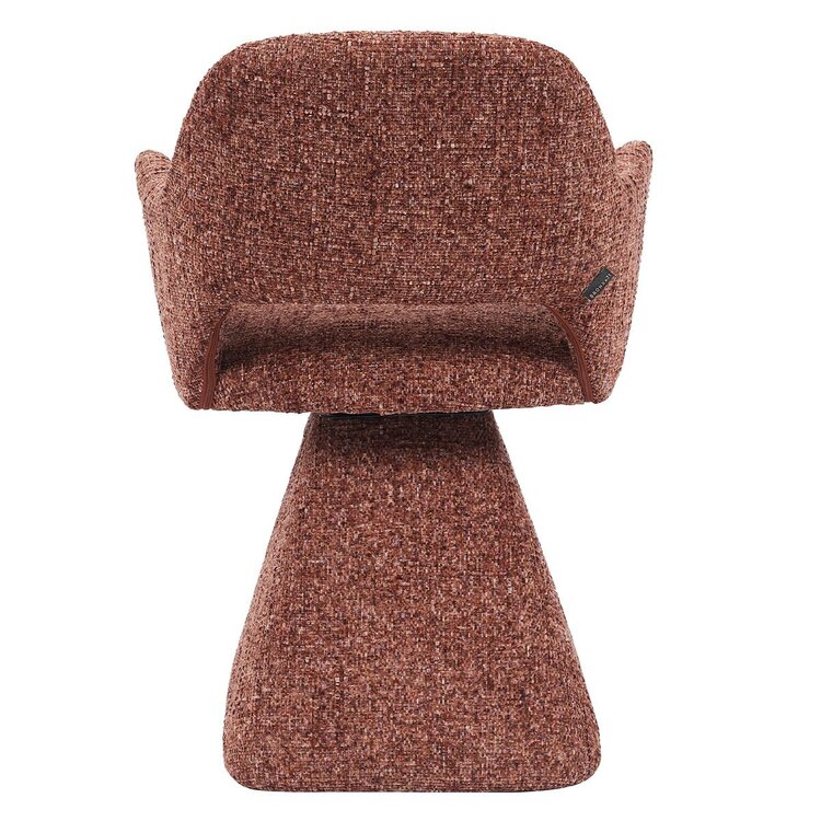 Chaise de salle à manger pivotante Josh en chenille cuivrée