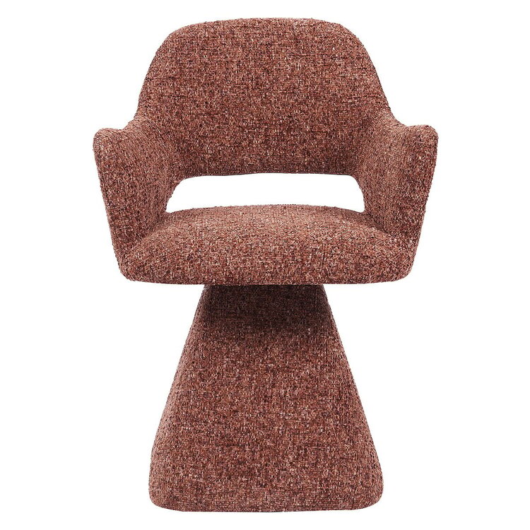 Chaise de salle à manger pivotante Josh en chenille cuivrée