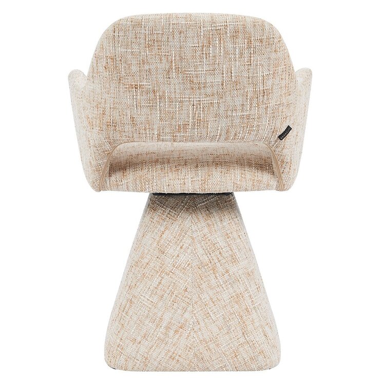 Chaise de salle à manger Josh pivotante en chenille beige