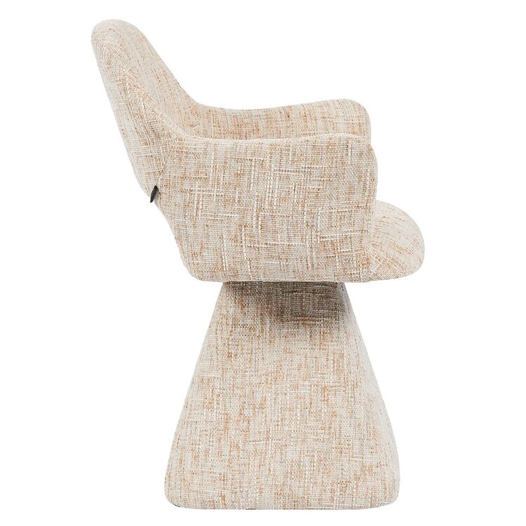 Chaise de salle à manger Josh pivotante en chenille beige