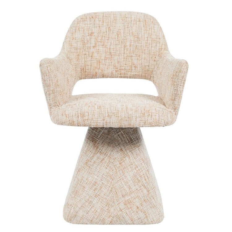 Chaise de salle à manger Josh pivotante en chenille beige