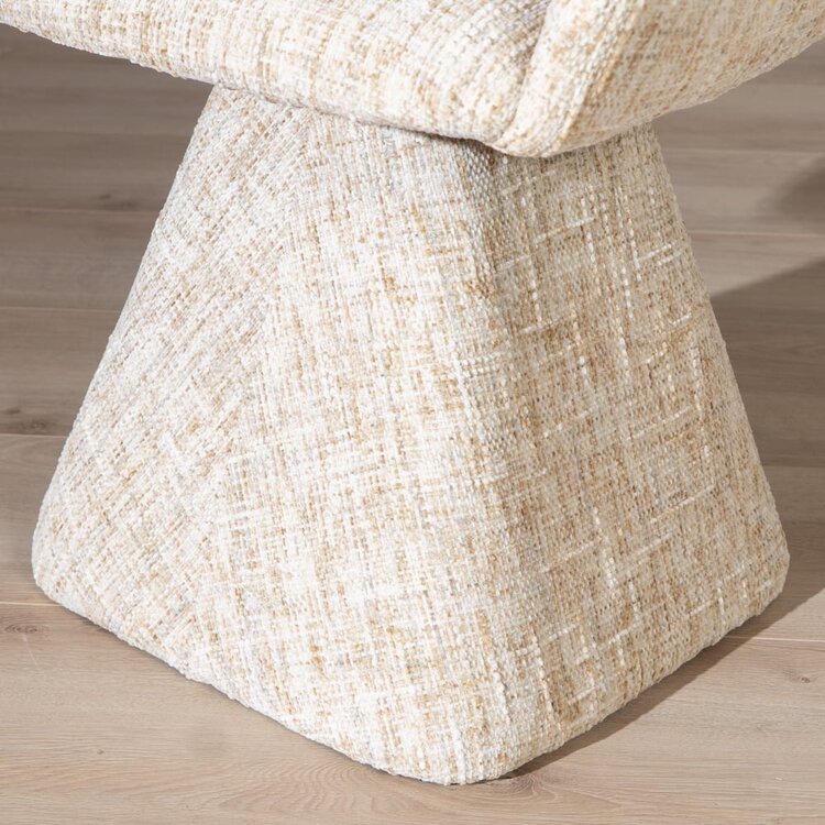 Chaise de salle à manger Josh pivotante en chenille beige