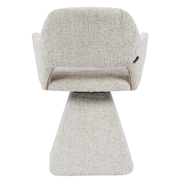 Chaise de salle à manger Josh pivotante en chenille taupe