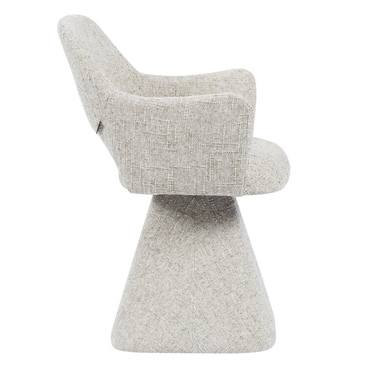 Chaise de salle à manger Josh pivotante en chenille taupe