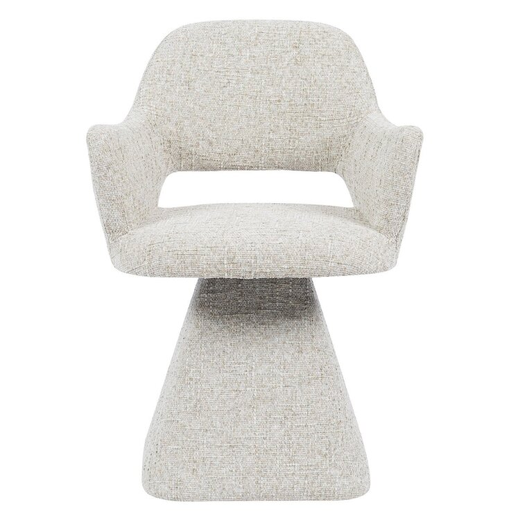 Chaise de salle à manger Josh pivotante en chenille taupe