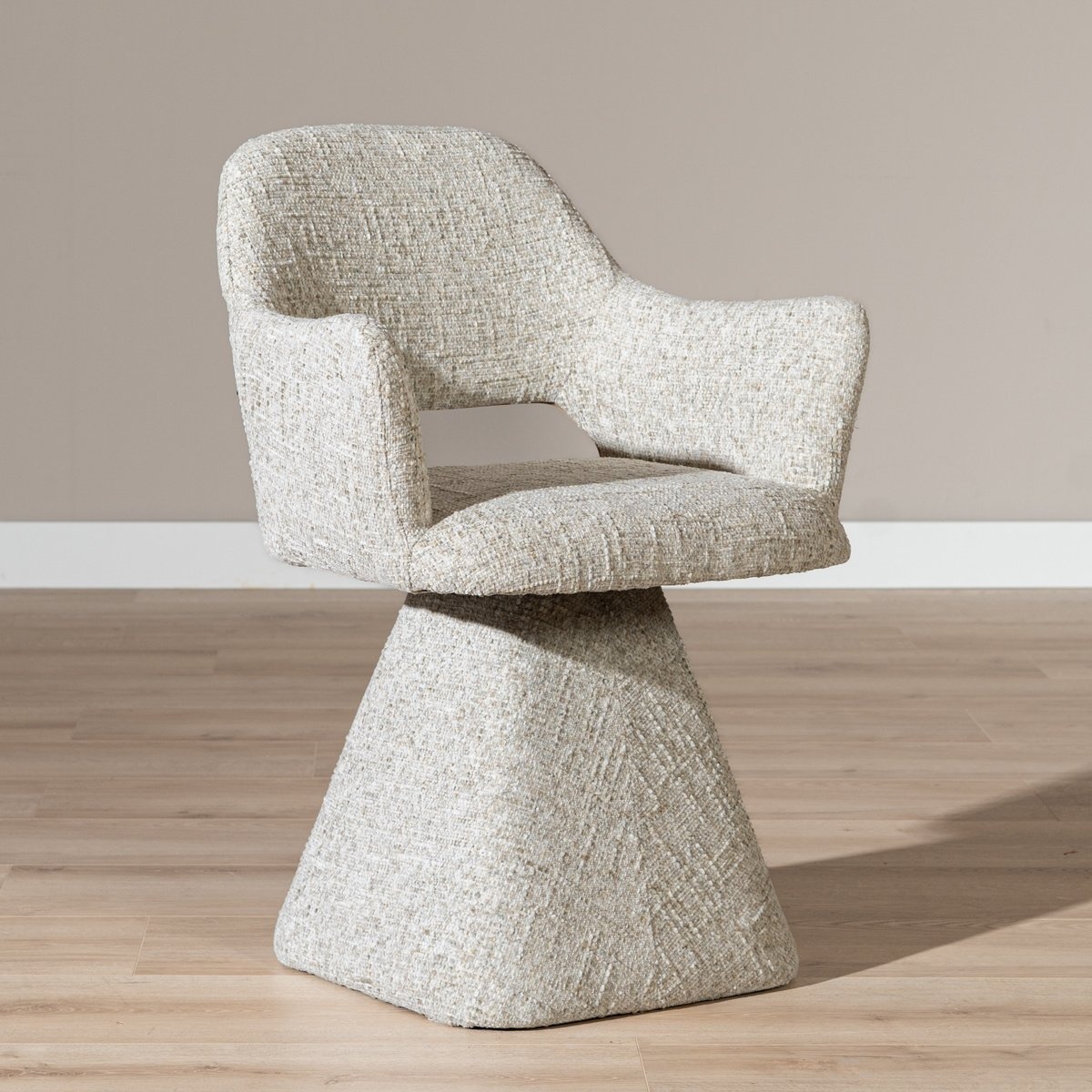 Chaise de salle à manger Josh pivotante en chenille taupe