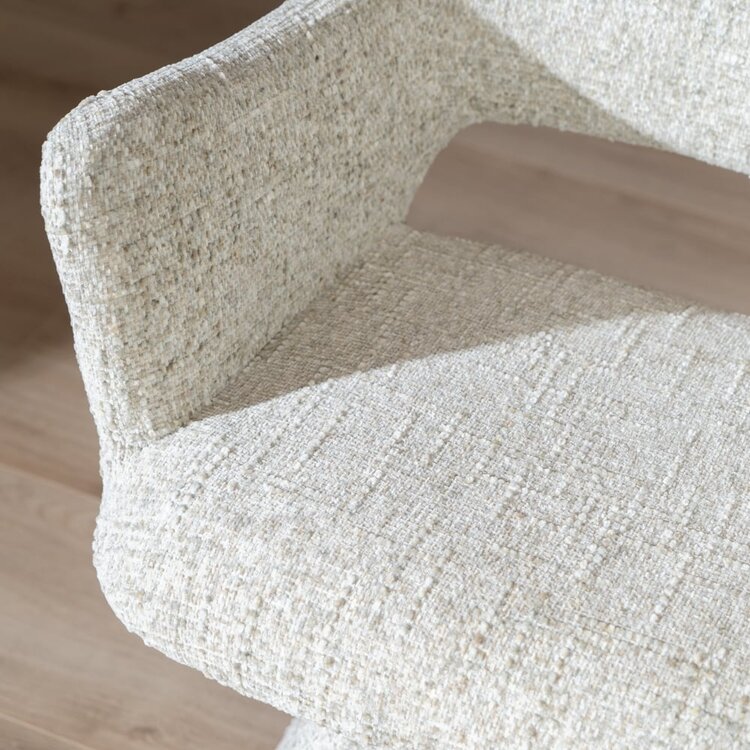 Chaise de salle à manger Josh pivotante en chenille taupe