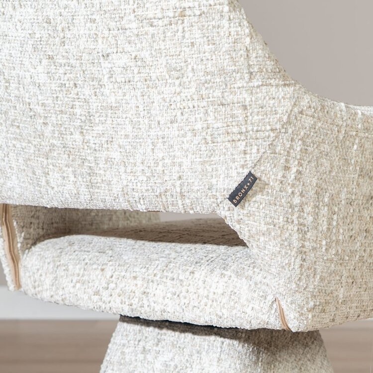 Chaise de salle à manger Josh pivotante en chenille taupe