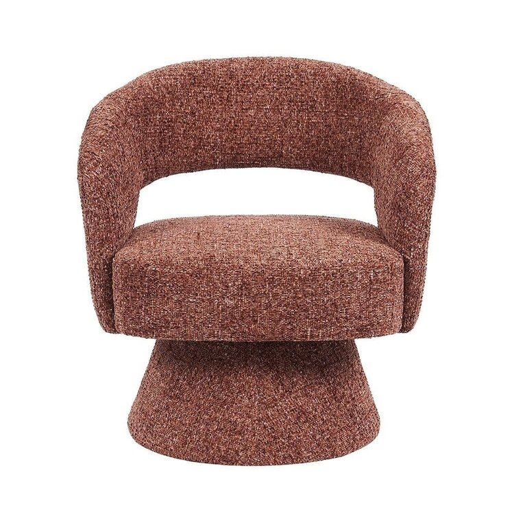 Fauteuil pivotant Josh en chenille cuivrée