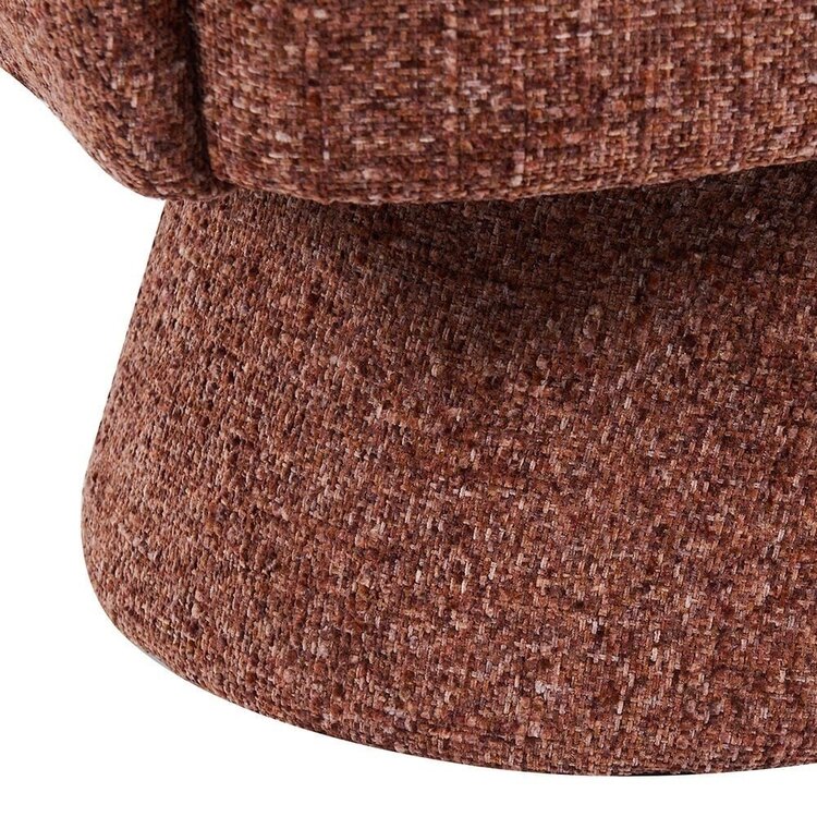 Fauteuil pivotant Josh en chenille cuivrée