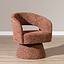 Fauteuil pivotant Josh en chenille cuivrée