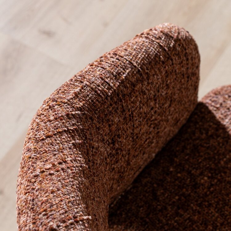 Fauteuil pivotant Josh en chenille cuivrée