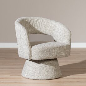Fauteuil pivotant Josh en chenille taupe