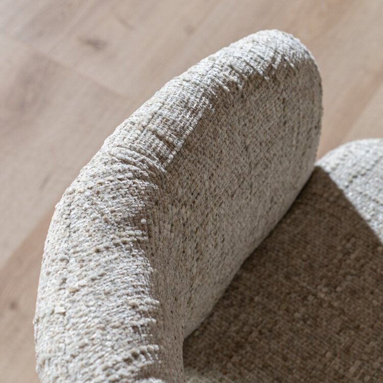 Fauteuil pivotant Josh en chenille taupe