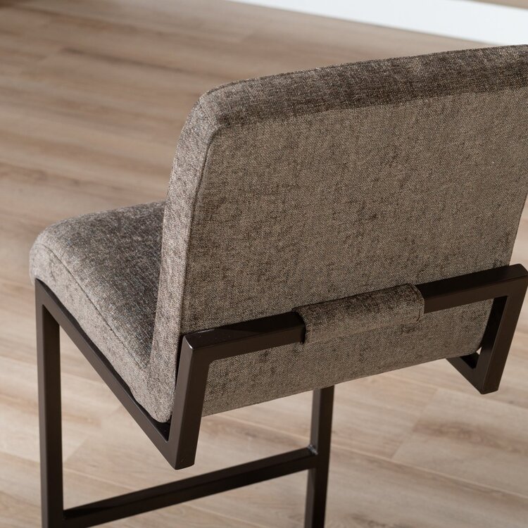 Tabouret de bar en velours Lio marron 70 cm