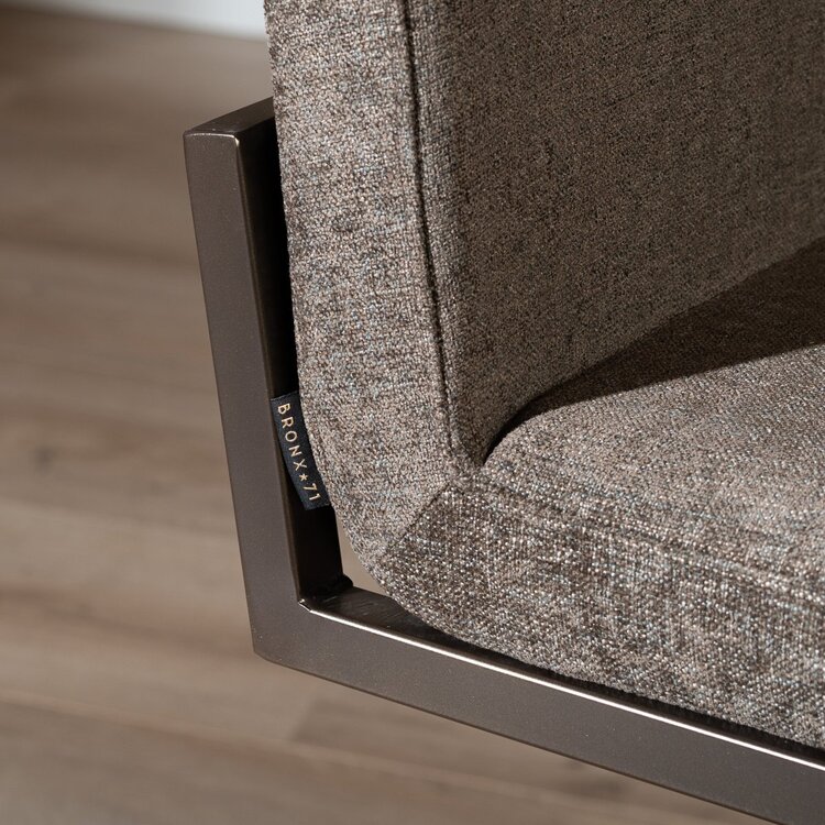 Tabouret de bar en velours Lio marron 70 cm