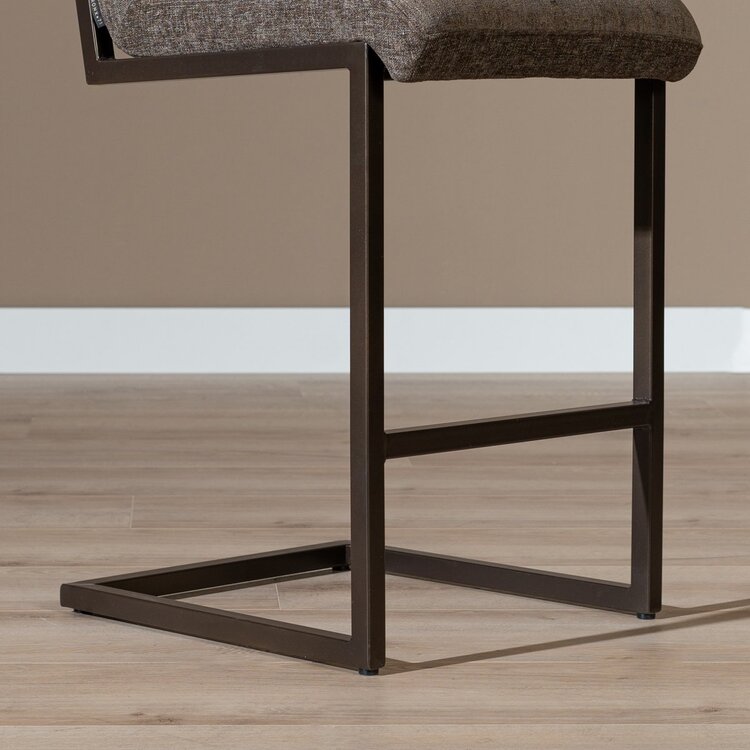 Tabouret de bar en velours Lio marron 70 cm