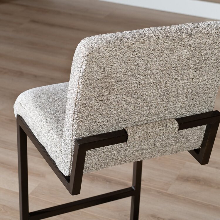 Tabouret de bar Lio mélangé blanc cassé/marron 70 cm