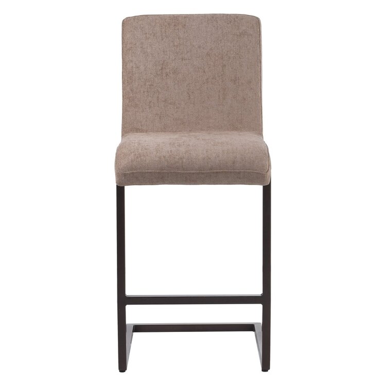 Tabouret de bar en velours Lio taupe 70 cm