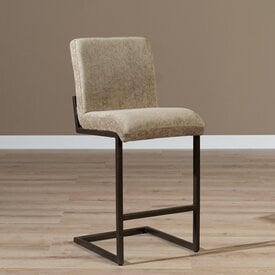 Tabouret de bar en velours Lio taupe 70 cm