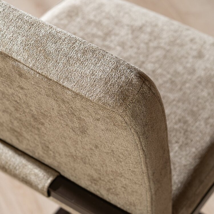 Tabouret de bar en velours Lio taupe 70 cm