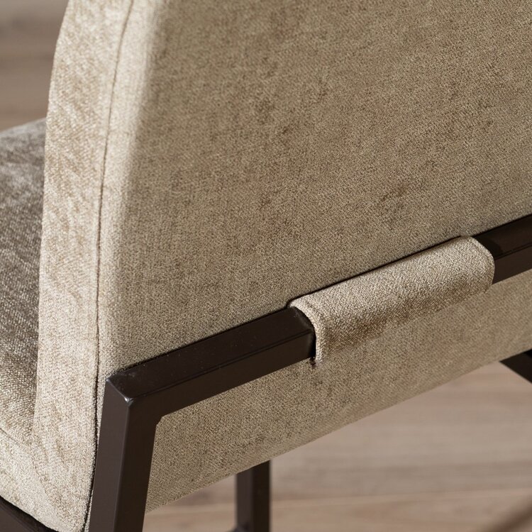 Tabouret de bar en velours Lio taupe 70 cm