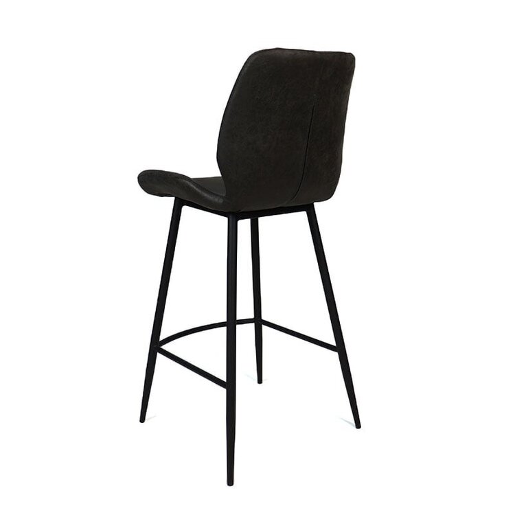 Tabouret de bar industriel Barrel cuir écologique anthracite 69 cm