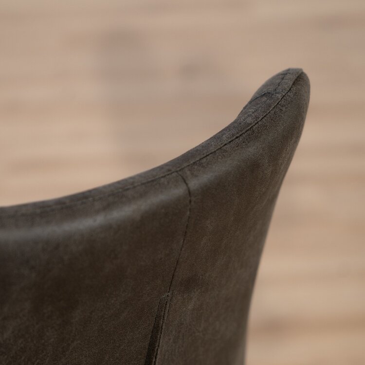 Tabouret de bar industriel Barrel cuir écologique anthracite 69 cm